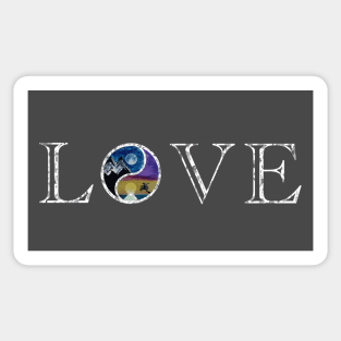 Love for mountains and oceans Yin yang zen outdoors Sticker